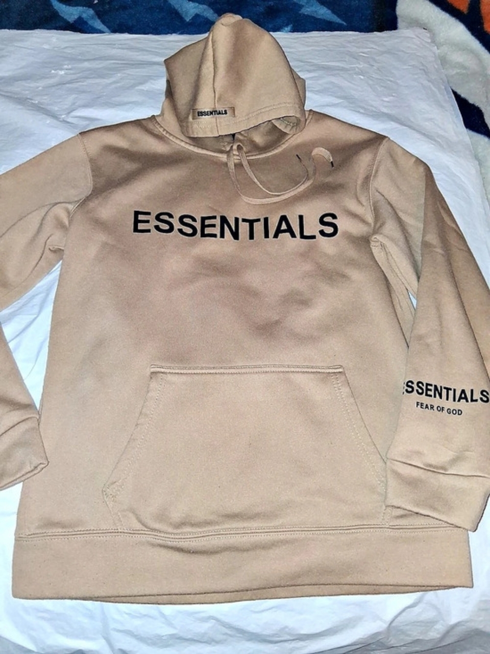 Fear of God Essentials Pullover Hoodie in Beige